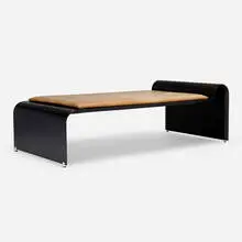 Asa Pingree, Magic daybed, c. 2020, lacquered fiberglass, leather, aluminum
