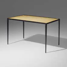 Jean-Michel Frank, Occasional table, c. 1930, painted wrought iron, lacquered vellum over wood