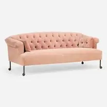 Bddw, Edmund sofa, c. 2015, microfiber upholstery, cast bronze