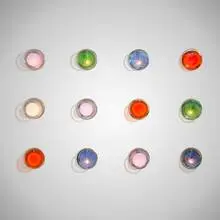 Sconces, set of twelve by Vistosi, c. 2000, chrome-plated steel, Murano glass, sold Feb 2025