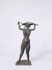 Ludwig Gabriel Schrieber, Kleine Luna in Wolken, 1967, Bronze mit dunkelbrauner Patina