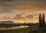 Niels Ågård Lytzen, Dresden am späten Nachmittag, Um 1847, Öl auf Leinwand