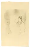 Ida Heath au bar by Henri de Toulouse-Lautrec, 1894, Lithografie in Olivgrün auf Japanbütten, sold Nov 2019