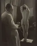 Rudolf Koppitz, Der Bildhauer und sein Modell, Um 1925, Vintage. Silbergelatineabzug