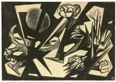 Hans Uhlmann, Ohne Titel, 1958, Kreide auf Schoellershammer-Papier
