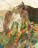 Höhle des Grottenolms by Bernard Schultze, 2004, Öl auf Leinwand, sold Nov 2019