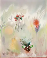 Georg Muche, Sonnenaufgang, 1952, Öl auf Leinwand