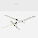David Weeks, Custom Hennen mobile chandelier, chrome-plated steel and aluminum, powder-coated aluminum