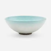 Glen Lukens, Monumental bowl, c. 1940, crackle-glazed stoneware