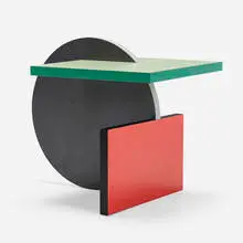 Postmodern, Side table, c. 1980, laminate over wood