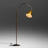 Flamingo floor lamp by Karl Hagenauer, c. 1955, brass, enameled brass, patinated steel, offered Nov 2024