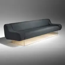 Illuminated Waterfall Bear sofa by Charles Hollis Jones, upholstery, Lucite, offered Nov 2024