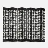 Modern, Folding screen with Fornasetti wallpaper
