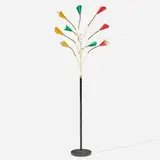 attribution Stilnovo, Floor lamp, c. 1960, enameled brass, enameled steel, marble, enameled aluminum, brass
