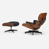 Charles and Ray Eames, 670 lounge chair and 671 ottoman, rosewood, leather upholstery, enameled and brushed aluminum