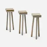 Kulapat Yantrasast and Why, Too Small Stools, set of three, 2013, painted wood, felt