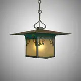 Greene & Greene, Exterior lantern from the Robert R. Blacker House, Pasadena, California, c. 1907, patinated metal, iridized glass