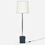 Paul Laszlo, Floor lamp, c. 1947, lacquered wood, aluminum, glass, paper shade