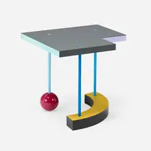 Peter Shire, Rare Hollywood table, c. 1992, laminate over wood, enameled steel