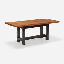 Marcel Breuer, Custom dining table from the Stillman House, Litchfield, CT, c. 1970, oak, lacquered wood