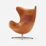Arne Jacobsen, Egg chair, 1958, upholstery, cast aluminum, plastic