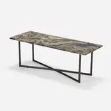 Ten10, Coffee table, stone, powder-coated stainless steel