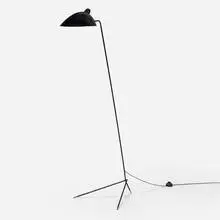 Floor lamp by Serge Mouille, 1953, enameled steel, enameled aluminum, brass, offered Apr 2024