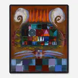Kay Whitcomb, Seeds of Today Flowers of Tomorrow, c. 1970, enameled copper in artist's frame