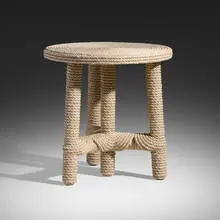 Afrido stool by Christian Astuguevieille, 2012, rope over wood, sold Feb 2025