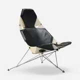 Wendell Lovett, Bikini chair, vulcunized plastic, leather upholstery, powder-coated steel, rubber