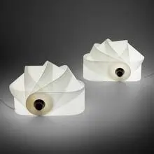Superstudio, Gherpe table lamps, pair, 1967, acrylic, plastic, chrome-plated steel