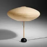Isamu Noguchi, Akari light sculpture, model BB2-21A, washi paper, bamboo, enameled cast iron, enameled steel