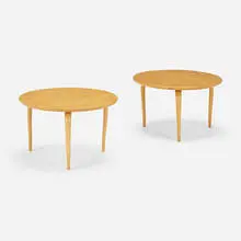 Bruno Mathsson, Annika tables, pair, 1936 / 1978, bird's-eye maple, laminated beech