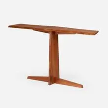 Custom-order Steinbaum side table by Mira Nakashima, 2002, East Indian laurel, American black walnut, sold Feb 2025