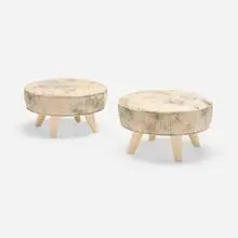 Swivel stools, pair by William 'Billy' Haines, c. 1955, upholstery, painted wood, sold Feb 2025