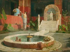 Luigi Bazzani, Maidens in a Roman atrium