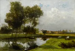 César de Cock, Bord de l'eau (étude), circa 1871