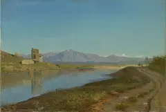 Godfred Christensen, Der Tiber mit Torre Lazzaroni, 1874, Öl auf Leinwand