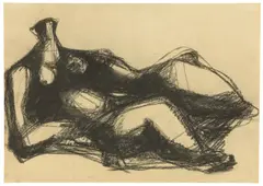 Liegende by Karl Hartung, Um 1948, Kohle auf Velin, sold Oct 2018