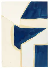 Ulrich Erben, Pariserblau (Interieur), 1978, Öl auf Bütten
