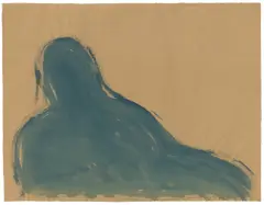 Michael Croissant, Figur, 1978, Aquarell auf braunem Aquarellpapier