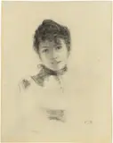 Emil Nolde, Italienerin, 1895, Kohle, an den Augen mit Deckweiß leicht gehöht, auf Karton