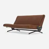 Osvaldo Borsani, D70 sofa from the Kenaston Residence, Rancho Mirage, CA, 1954, upholstery, enameled steel, brass