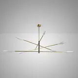 Damien Langlois-Meurinne, Constellation chandelier, 2015, bronzed and brushed brass, porcelain