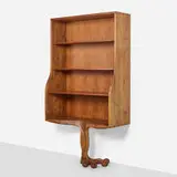 Tim Mackaness, Tree Frog bookshelf, c. 1975, laminated and carved black walnut and koa