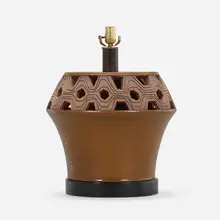 Raul Coronel, Table lamp, c. 1965, glazed earthenware, lacquered wood