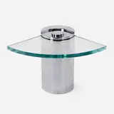Karl Springer, Sculpture Leg table, 1975, glass, polished stainless steel