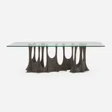Stalagmite dining table, model PE-102 by Paul Evans, 1969, bronzed resin over steel, glass, offered Apr 2023