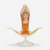 Erwine & Estelle Laverne, Rare tulip chair, model 120-LF with portrait