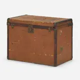 Goyard, Steamer trunk, c. 1920, vinylized canvas, leather, brass